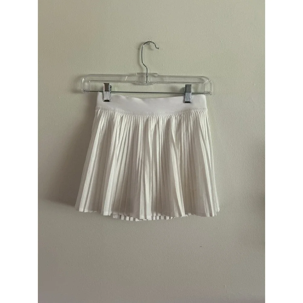 Lululemon Varsity Pleated Skirt White Tennis Golf Mini Athletic Skort Size 2